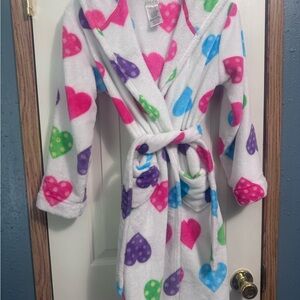 Colorful Heart Girls Hooded Terry Robe